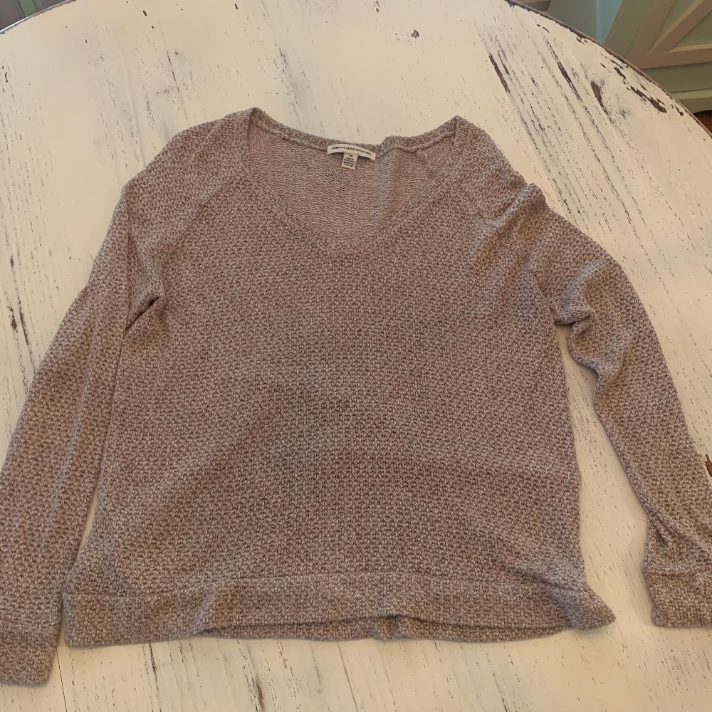 Pink long sleeve V neck